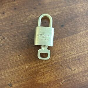Louis Vuitton Gold Padlock and Key Set #311